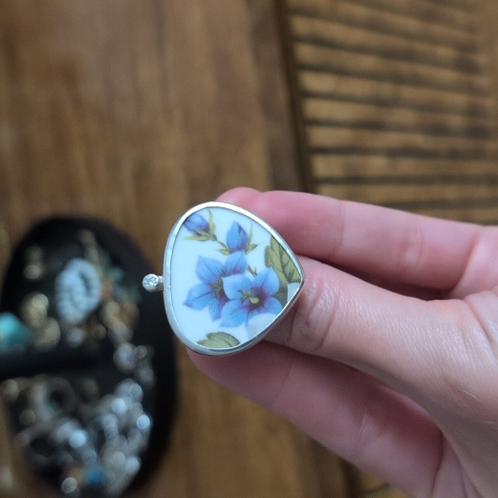 1970s Ceramic Plate Ring - Picture 4 of 4